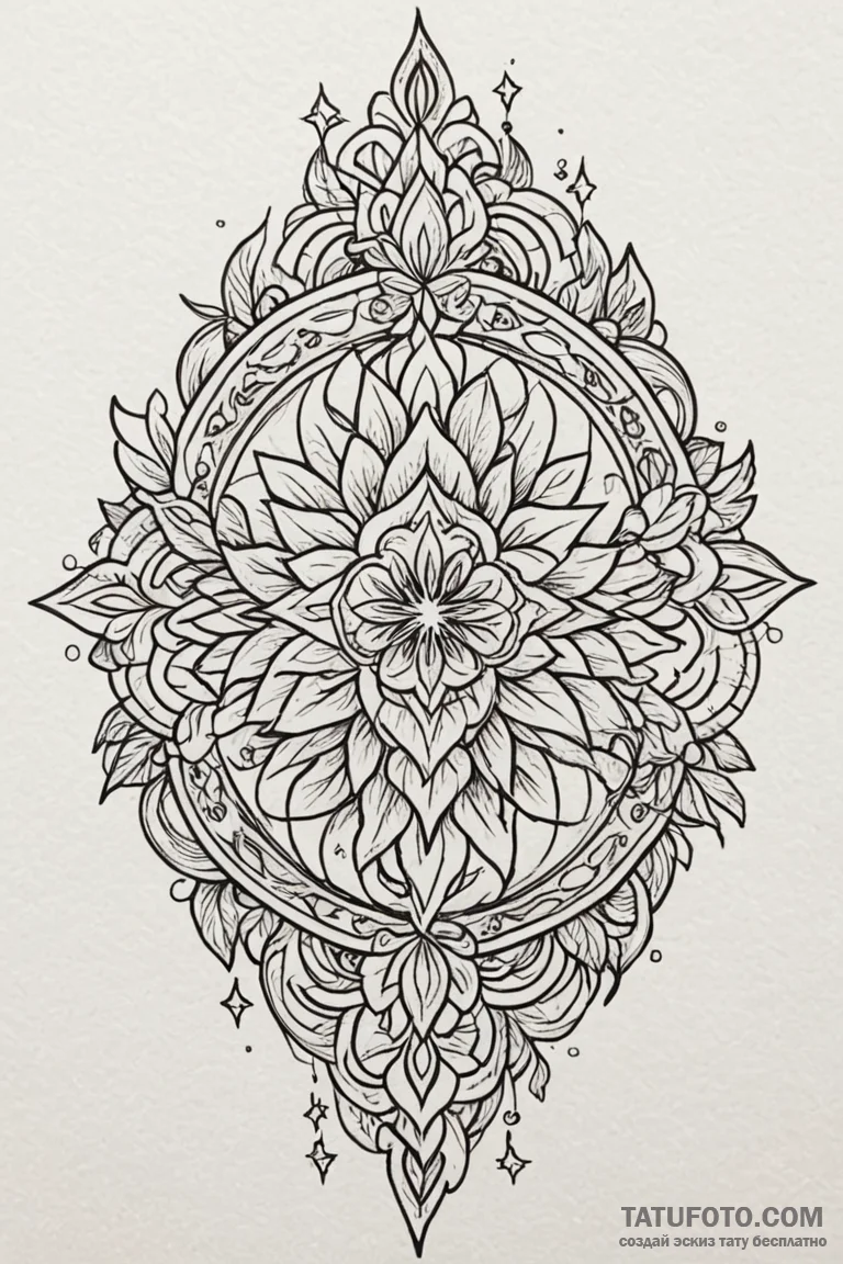 Oak tapestry burning in starlight, tattoo fla... - эскиз тату (№1750801267_1, 24.06.2025 21:41) — Tatufoto.com