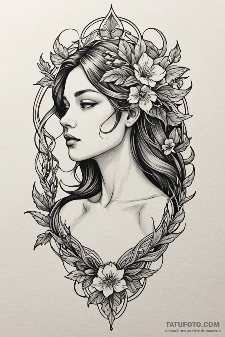 Pine, ink illustration for tattoo, on a clean... - эскиз тату (№1750802358_0, 24.06.2025 21:59) — Tatufoto.com