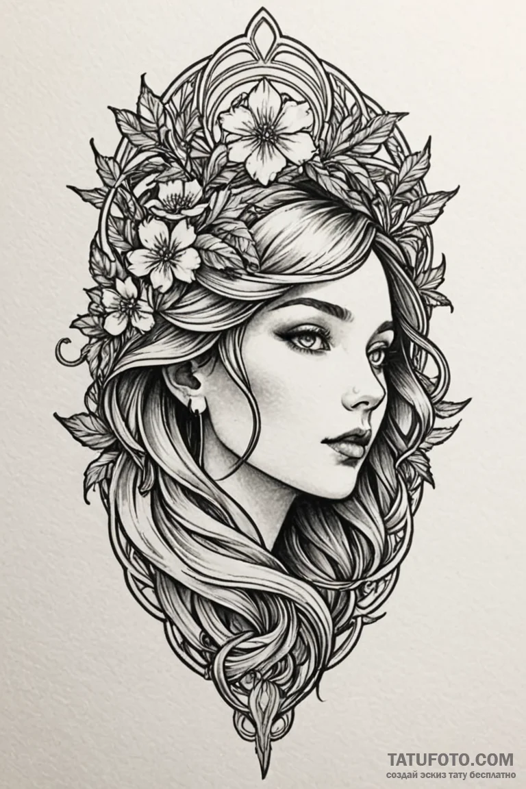 Pine, ink illustration for tattoo, on a clean... - эскиз тату (№1750802358_1, 24.06.2025 21:59) — Tatufoto.com
