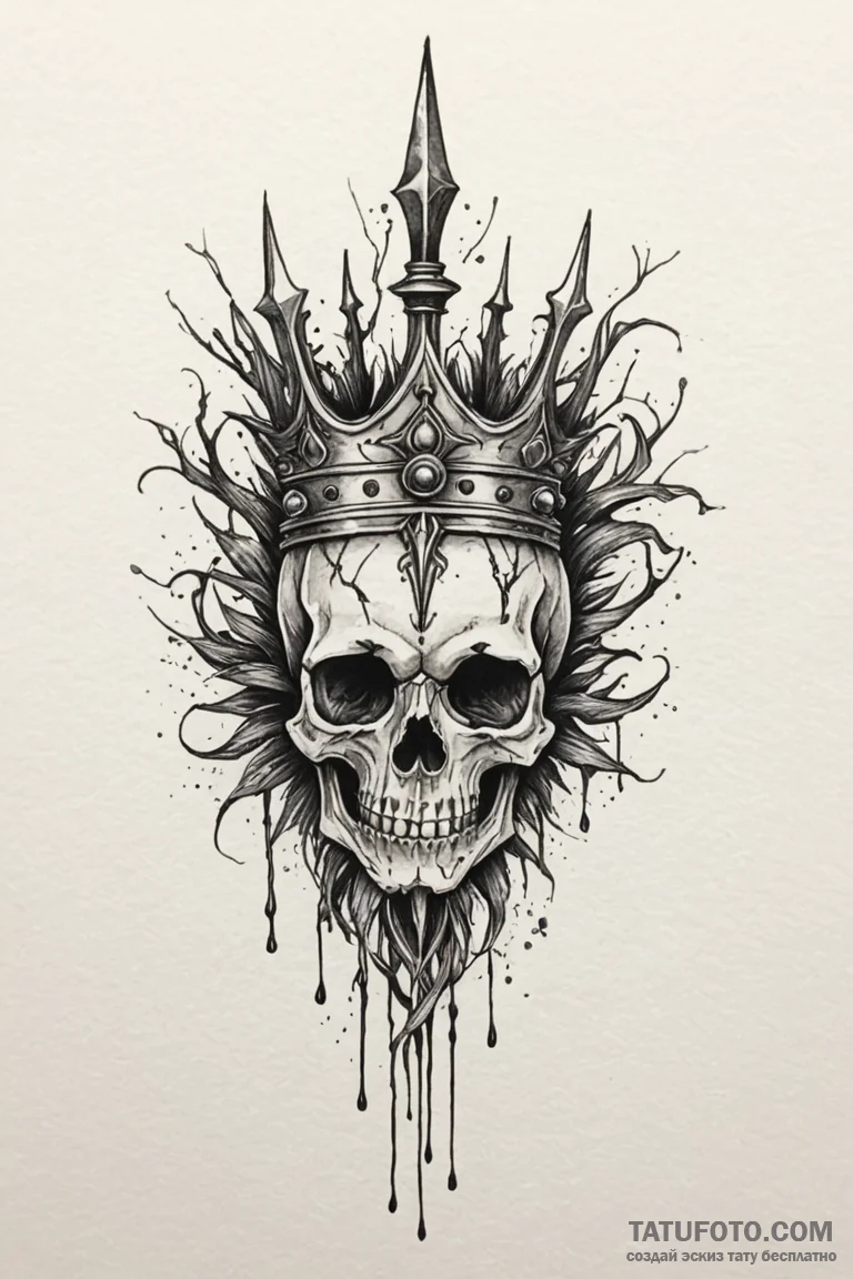 Forgotten blade crowned with roots, tattoo fl... - эскиз тату (№1750804152_0, 24.06.2025 22:29) — Tatufoto.com