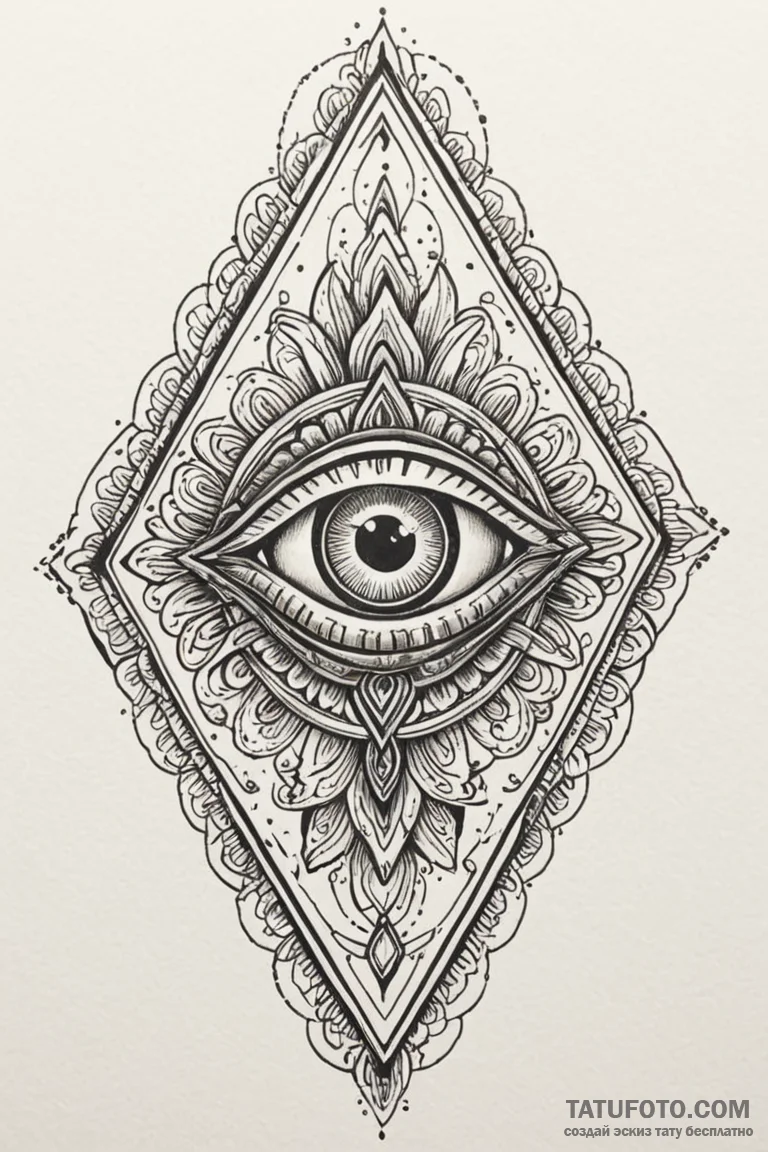 Idol from a lost civilization, with a single,... - эскиз тату (№1750805705_0, 24.06.2025 22:55) — Tatufoto.com