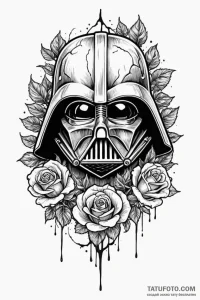 Darth vader's helmet, cracked to reveal a gli... - эскиз тату (№1750810329_1, 25.06.2025 00:12) — Tatufoto.com