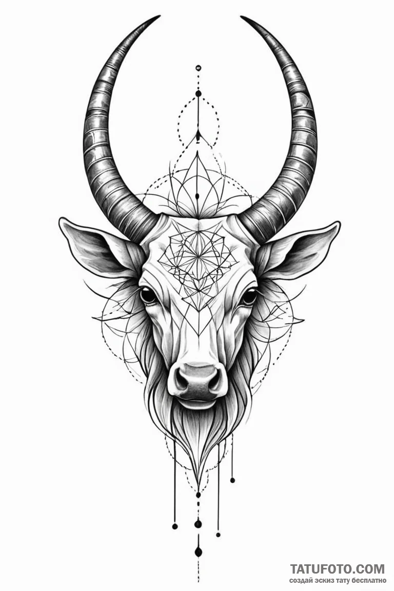Bone horn with cracks, tattoo sketch design,... - эскиз тату (№1750846490_0, 25.06.2025 10:14) — Tatufoto.com