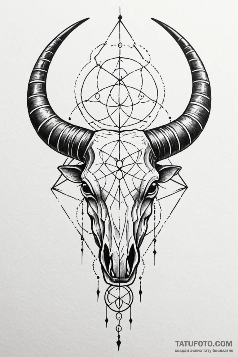 Bone horn with cracks, tattoo sketch design,... - эскиз тату (№1750846490_1, 25.06.2025 10:14) — Tatufoto.com