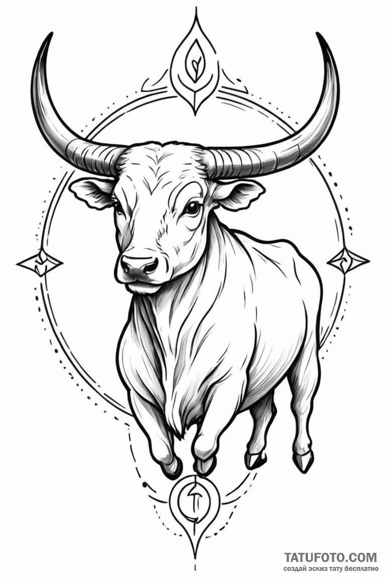 Taurus (zodiac sign) - эскиз тату (№1750847982_1, 25.06.2025 10:39) — Tatufoto.com
