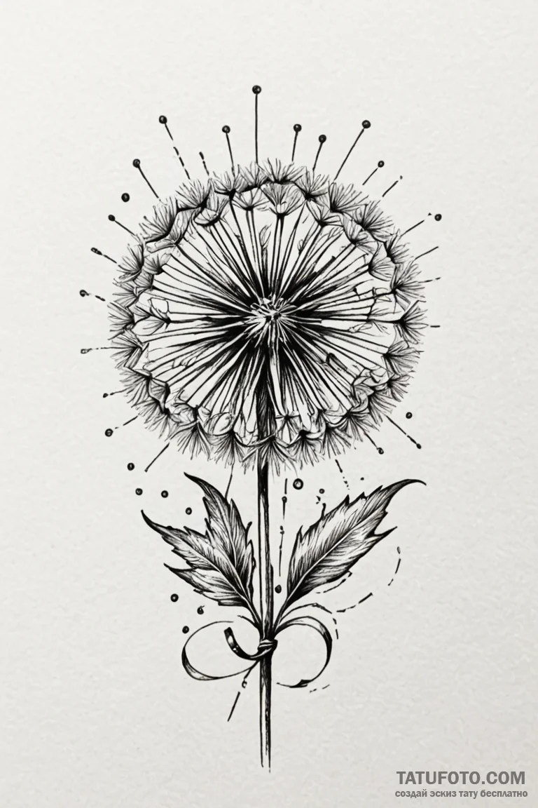A dandelion clock (is there, but can be a clo... - эскиз тату (№1750848207_0, 25.06.2025 10:43) — Tatufoto.com