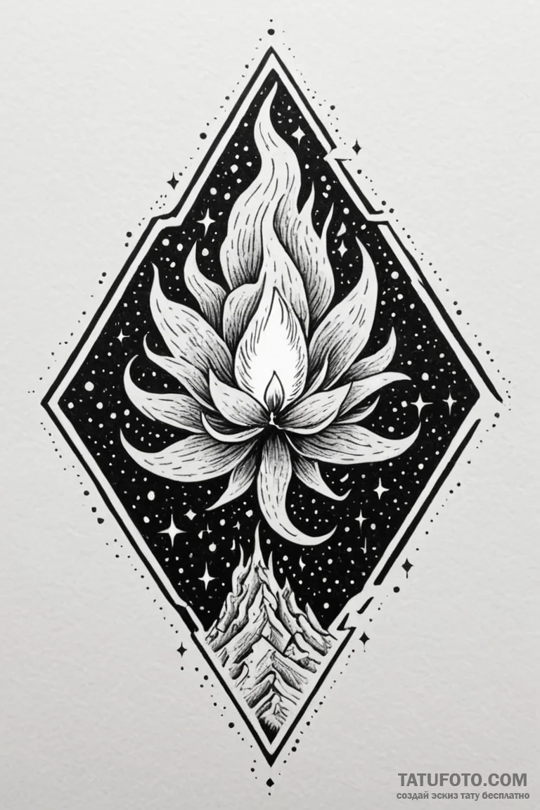 Nebula flame devouring starlight, artistic ta... - эскиз тату (№1750851290_1, 25.06.2025 11:34) — Tatufoto.com