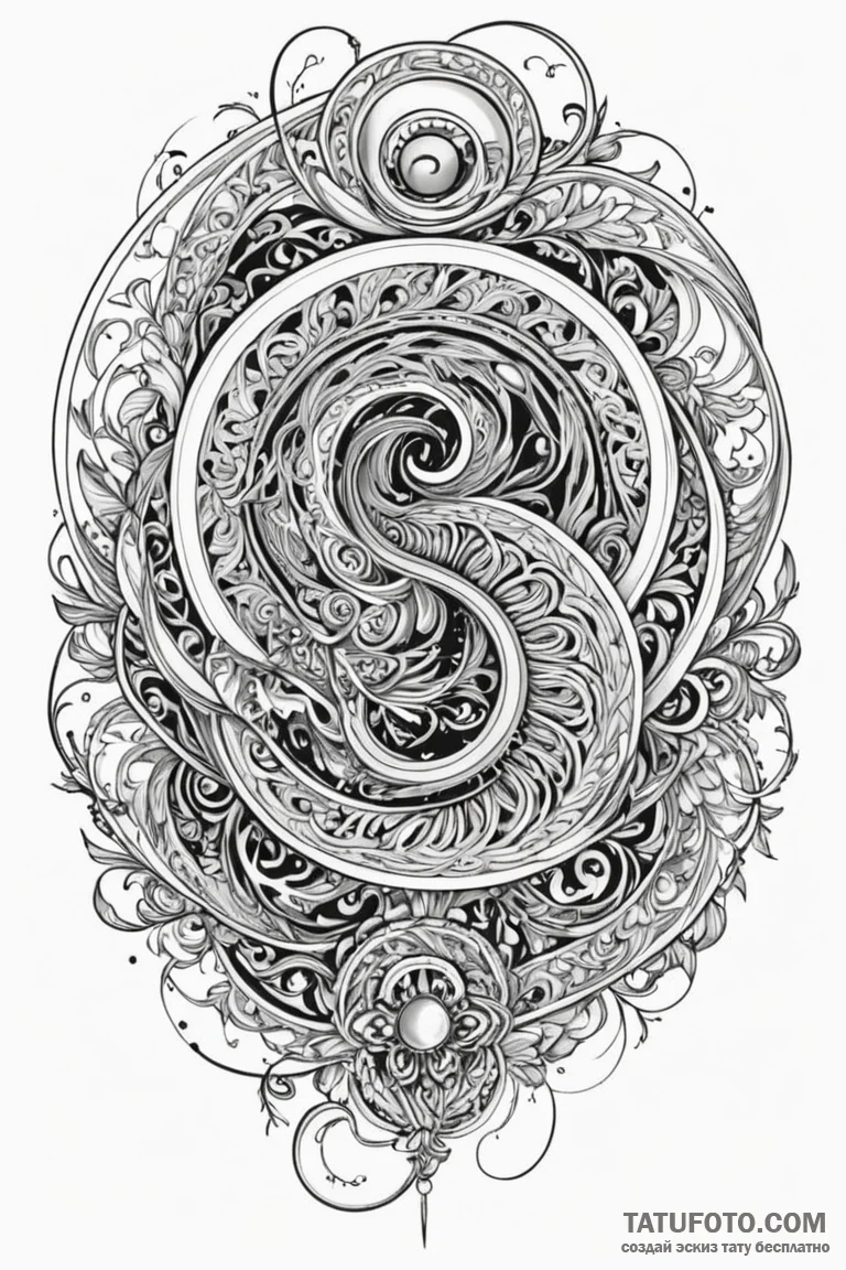 Keystone spiraling into void, concept art for... - эскиз тату (№1750854523_0, 25.06.2025 12:28) — Tatufoto.com