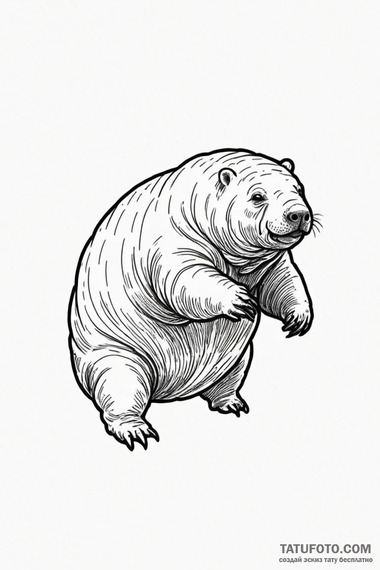 Tardigrade (water bear) - эскиз тату (№1750854832_0, 25.06.2025 12:33) — Tatufoto.com