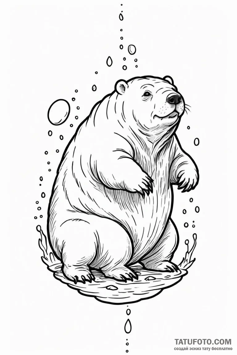 Tardigrade (water bear) - эскиз тату (№1750854832_1, 25.06.2025 12:33) — Tatufoto.com