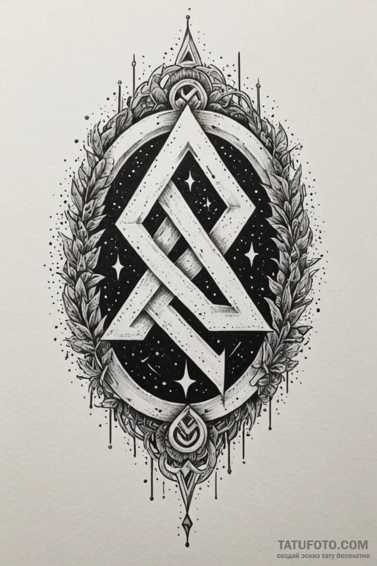 54. tattoo sketch: a rune appearing as if mag... - эскиз тату (№1750856763_1, 25.06.2025 13:06) — Tatufoto.com