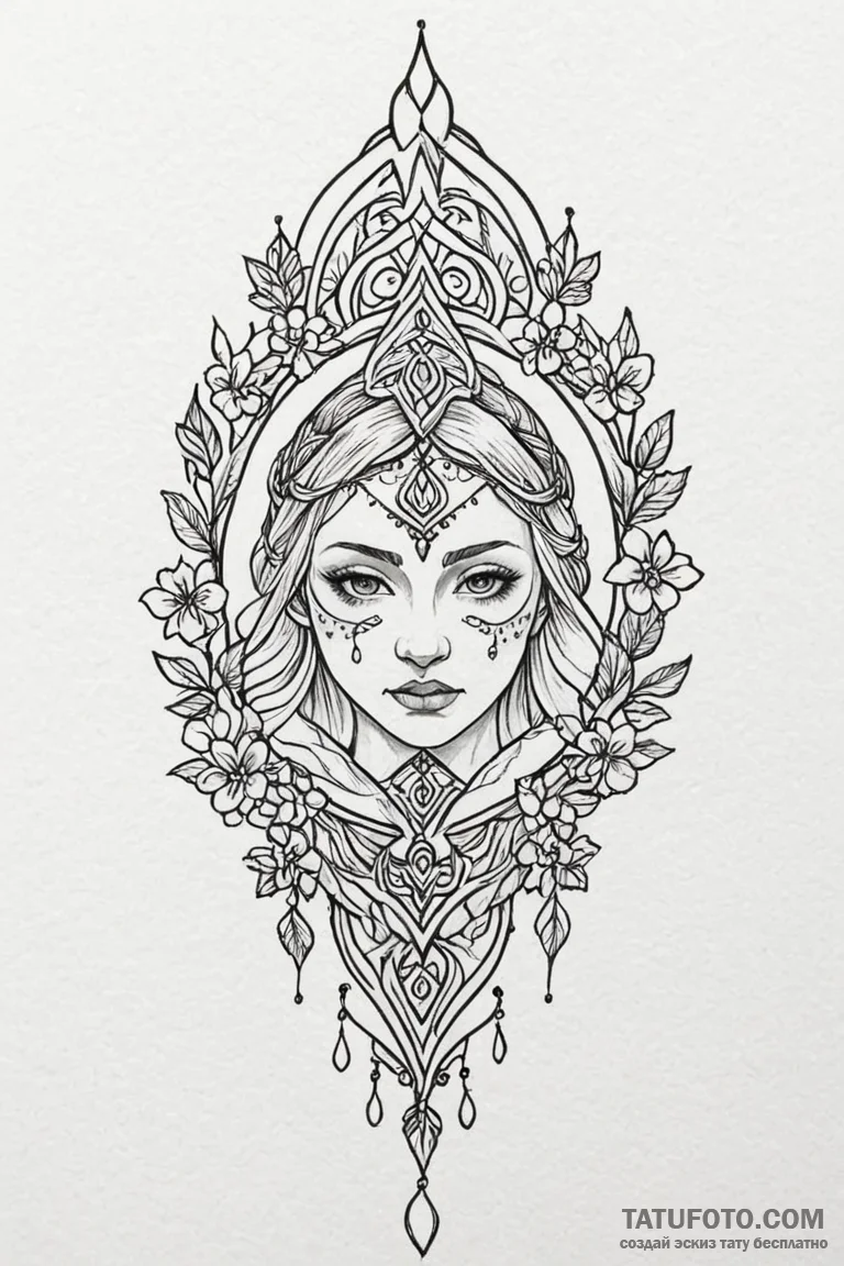 Slavic tattoo sketch prompts - эскиз тату (№1750857106_0, 25.06.2025 13:11) — Tatufoto.com