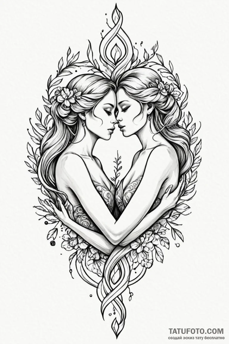 Tattoo design a blend of colors symbolizing t... - эскиз тату (№1750857812_0, 25.06.2025 13:23) — Tatufoto.com