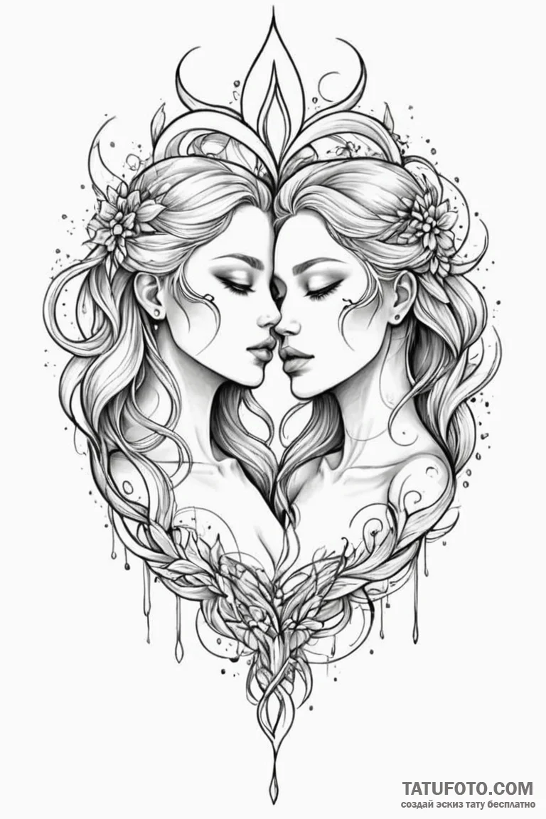 Tattoo design a blend of colors symbolizing t... - эскиз тату (№1750857812_1, 25.06.2025 13:23) — Tatufoto.com