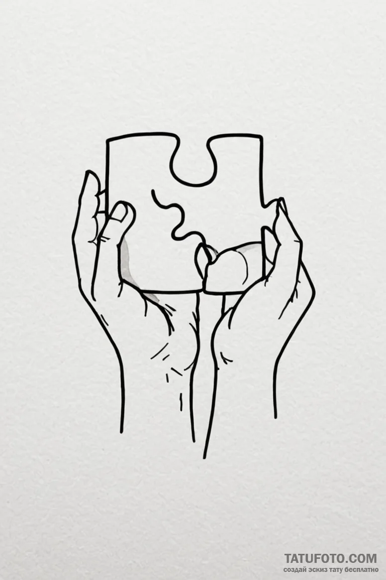 Tattoo sketch a silhouette of two hands formi... - эскиз тату (№1750857886_0, 25.06.2025 13:24) — Tatufoto.com