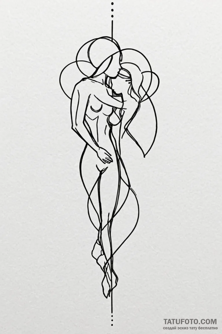 Tattoo design a continuous abstract line that... - эскиз тату (№1750858432_0, 25.06.2025 13:33) — Tatufoto.com