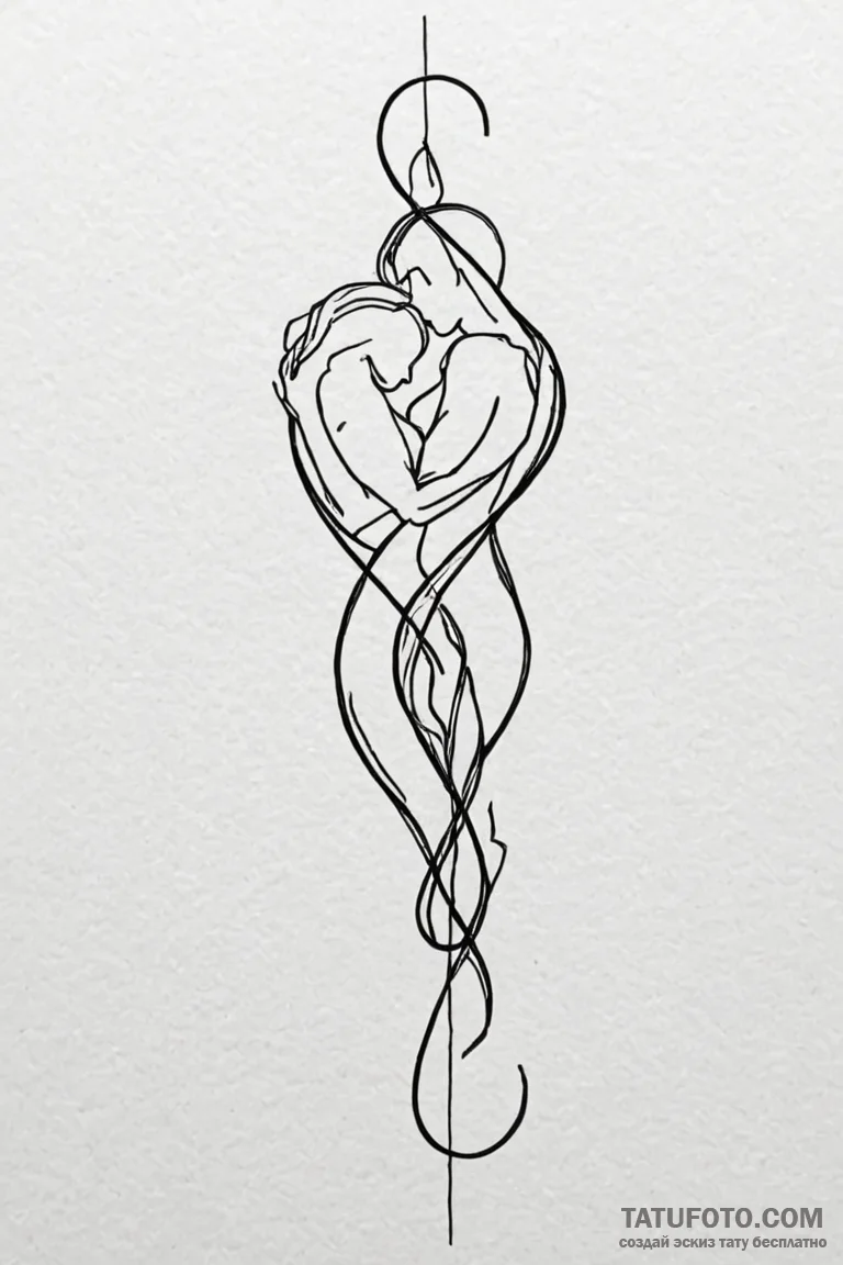 Tattoo design a continuous abstract line that... - эскиз тату (№1750858432_1, 25.06.2025 13:33) — Tatufoto.com