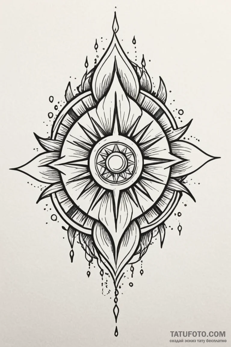 Tattoo design a stylized power core, radiatin... - эскиз тату (№1750859147_0, 25.06.2025 13:45) — Tatufoto.com