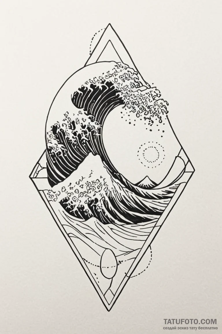 Tattoo sketch a subtle "wave" of emotion movi... - эскиз тату (№1750859221_0, 25.06.2025 13:47) — Tatufoto.com