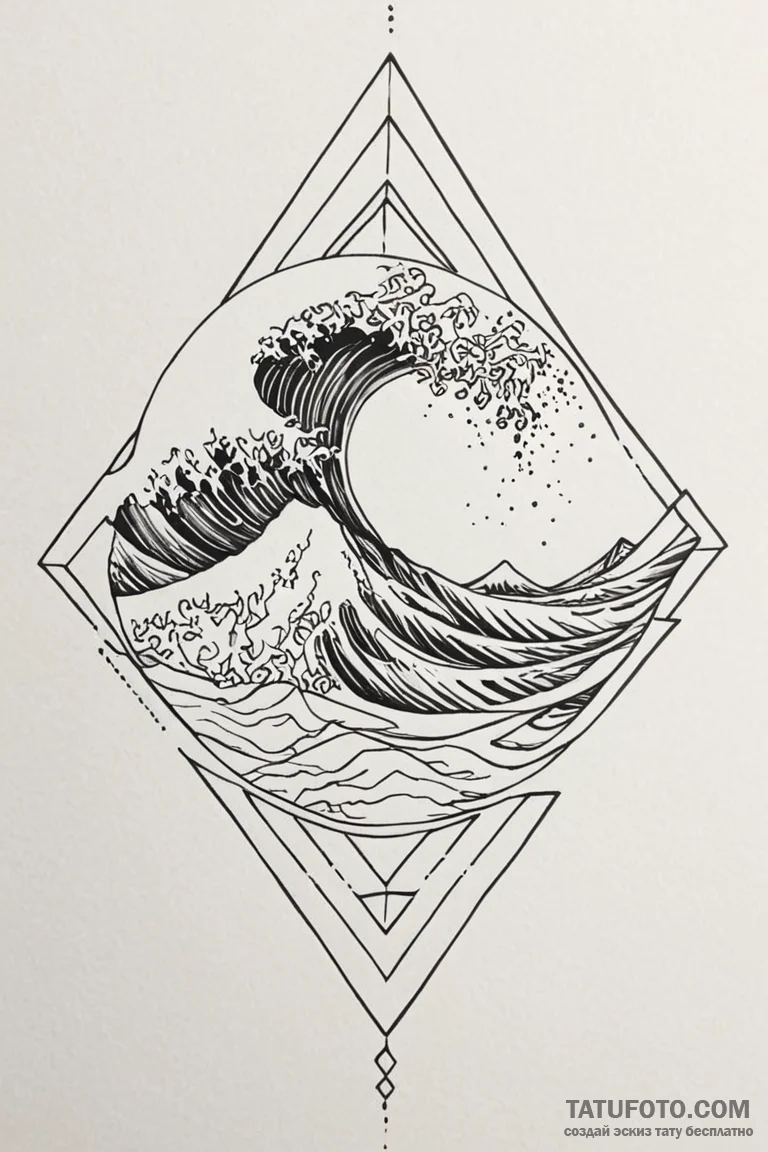 Tattoo sketch a subtle "wave" of emotion movi... - эскиз тату (№1750859221_1, 25.06.2025 13:47) — Tatufoto.com