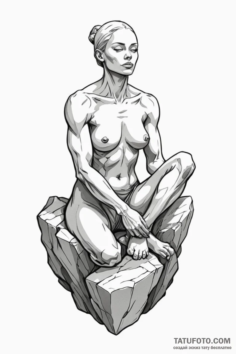Tattoo design a human figure made of solid ro... - эскиз тату (№1750861077_0, 25.06.2025 14:17) — Tatufoto.com