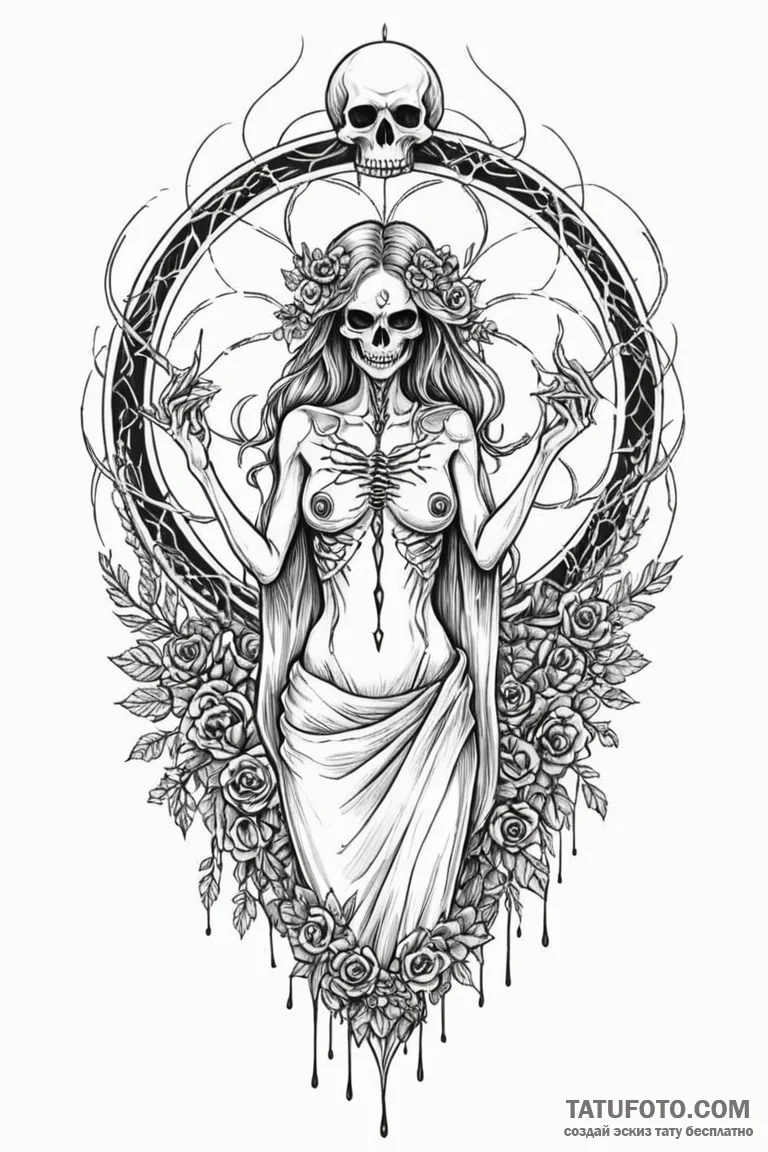 Tattoo design: a symbolic depiction of the cy... - эскиз тату (№1750861882_0, 25.06.2025 14:31) — Tatufoto.com