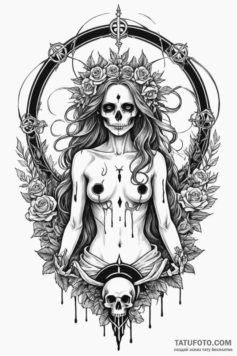 Tattoo design: a symbolic depiction of the cy... - эскиз тату (№1750861882_1, 25.06.2025 14:31) — Tatufoto.com