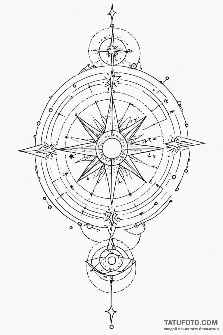 Tattoo design a celestial map with a personal... - эскиз тату (№1750861974_0, 25.06.2025 14:32) — Tatufoto.com