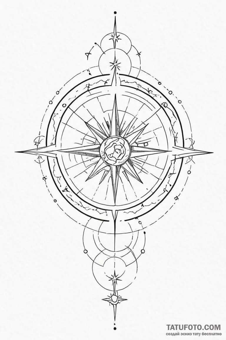 Tattoo design a celestial map with a personal... - эскиз тату (№1750861974_1, 25.06.2025 14:32) — Tatufoto.com