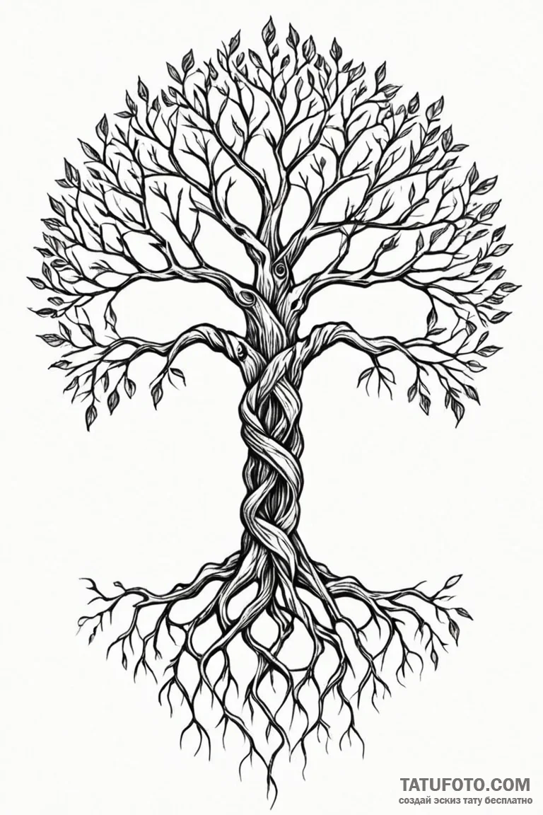 Tattoo sketch a stylized "tree of life" with... - эскиз тату (№1750862051_1, 25.06.2025 14:34) — Tatufoto.com