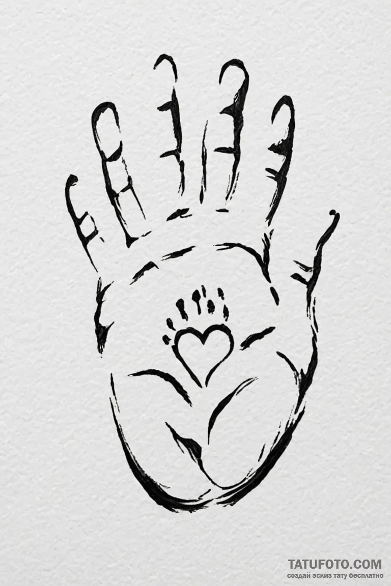 Tattoo sketch a child's footprint or handprin... - эскиз тату (№1750862799_0, 25.06.2025 14:46) — Tatufoto.com