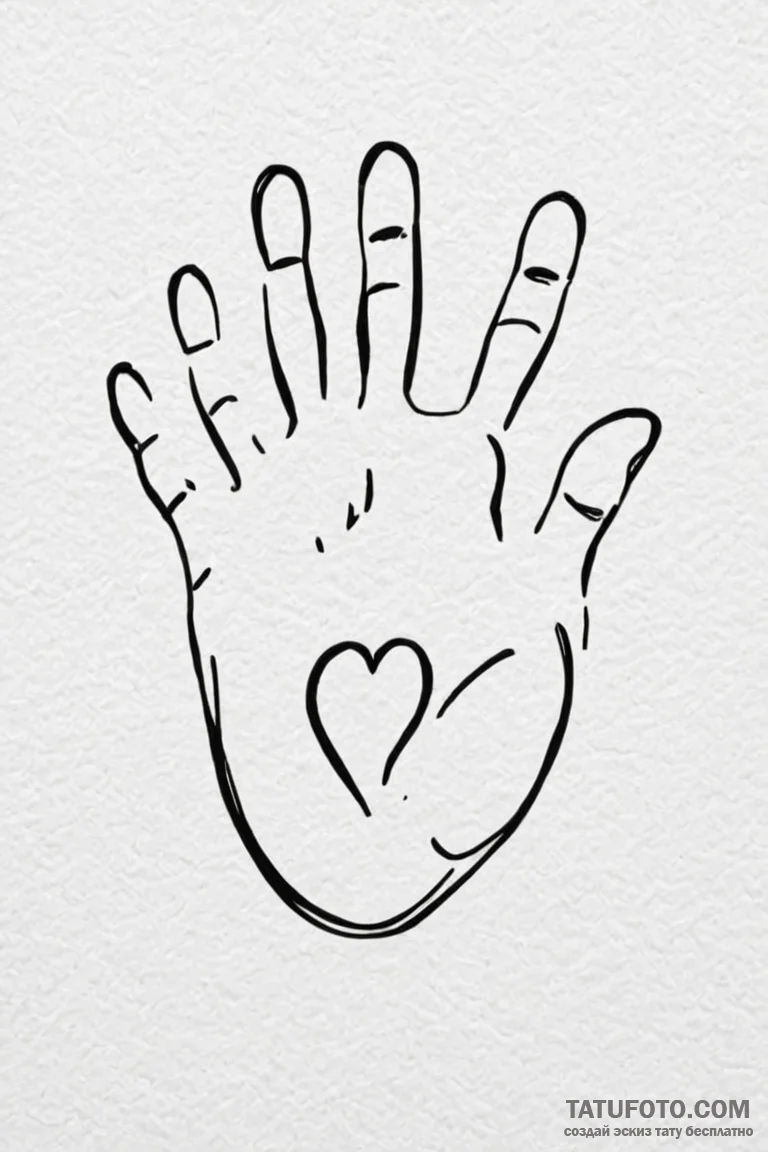 Tattoo sketch a child's footprint or handprin... - эскиз тату (№1750862799_1, 25.06.2025 14:46) — Tatufoto.com
