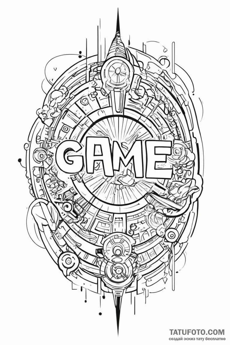 Tattoo design an abstract "game loading" scre... - эскиз тату (№1750862887_0, 25.06.2025 14:48) — Tatufoto.com