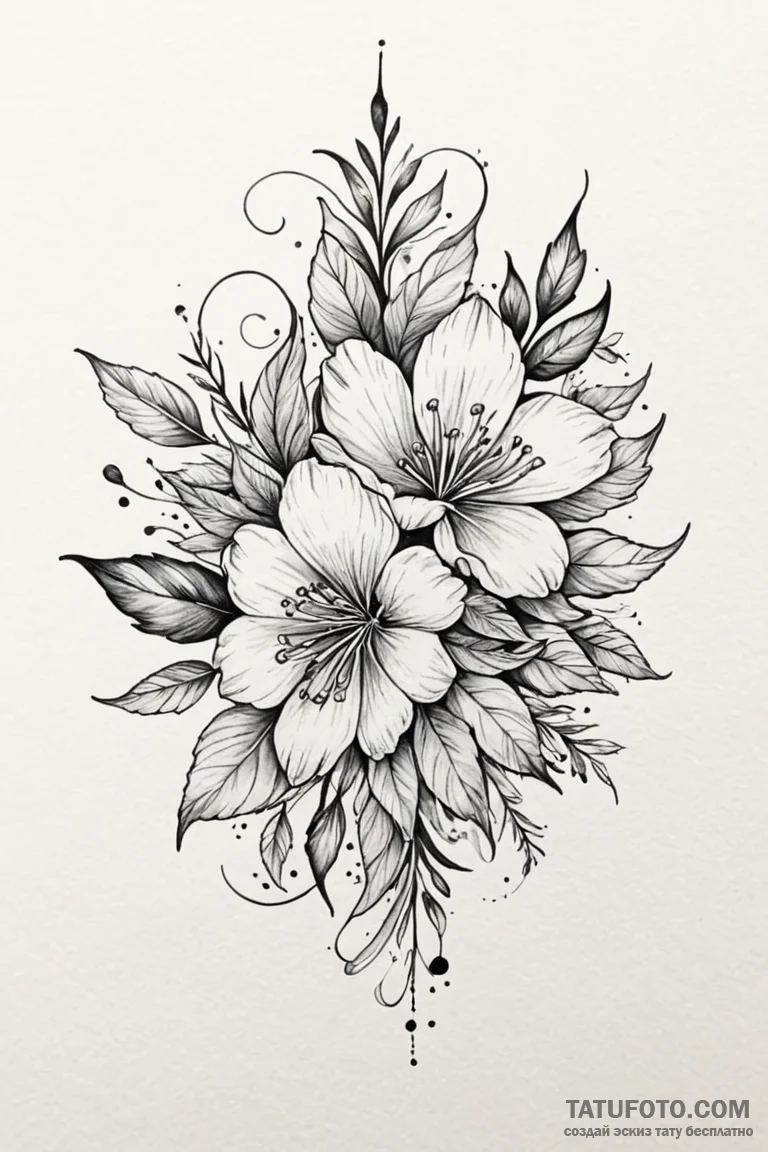 Tattoo sketch a soft, blending watercolor of... - эскиз тату (№1750864894_0, 25.06.2025 15:21) — Tatufoto.com
