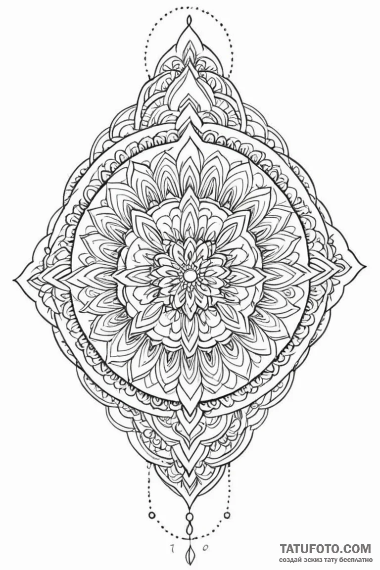 Tattoo sketch an intricate mandala pattern fi... - эскиз тату (№1750864995_1, 25.06.2025 15:23) — Tatufoto.com