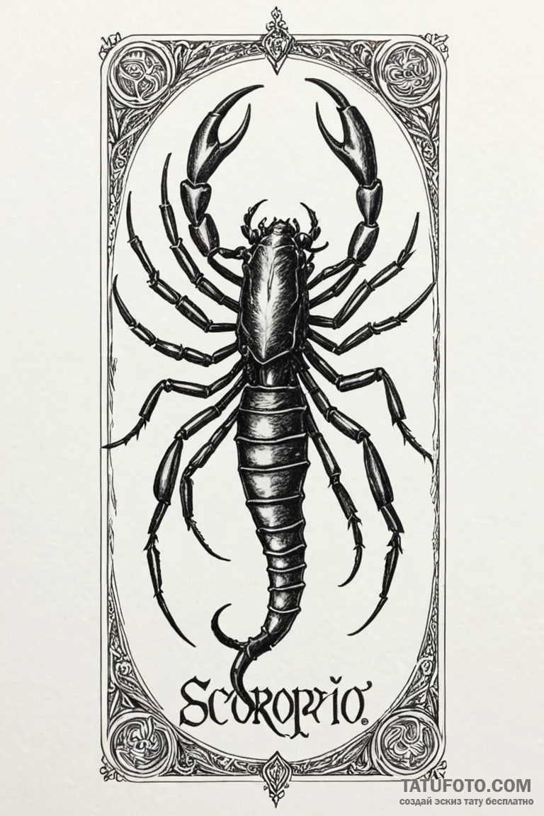 Tattoo design a scorpio scorpion with the "de... - эскиз тату (№1750870713_0, 25.06.2025 16:58) — Tatufoto.com
