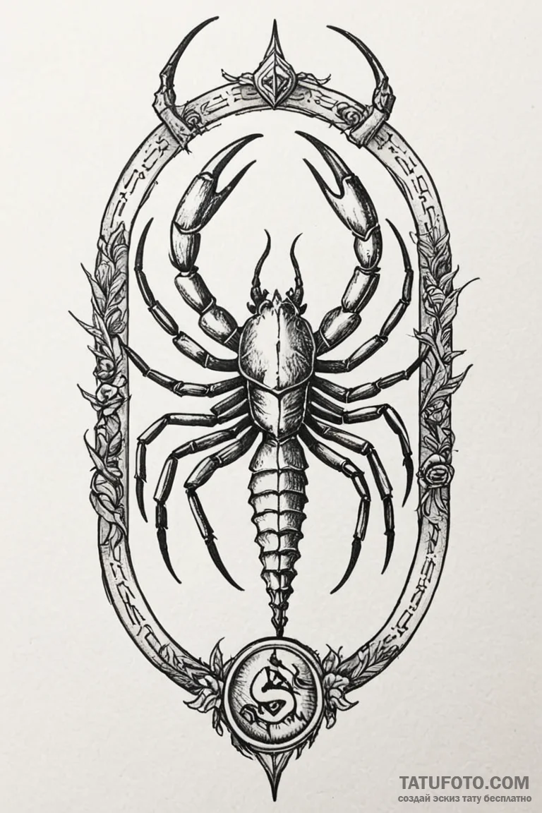 Tattoo design a scorpio scorpion with the "de... - эскиз тату (№1750870713_1, 25.06.2025 16:58) — Tatufoto.com