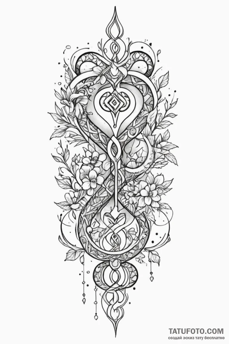 Tattoo sketch: an ornamental tattoo featuring... - эскиз тату (№1750870881_0, 25.06.2025 17:01) — Tatufoto.com