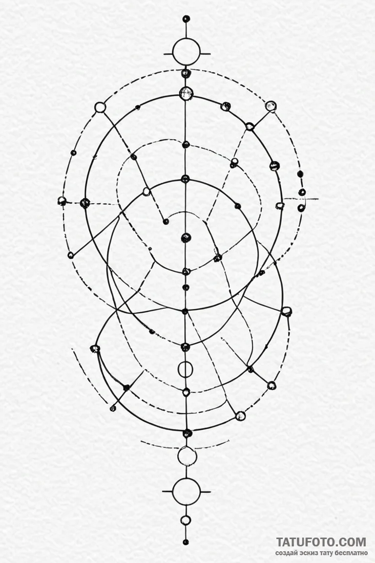 Tattoo sketch a minimalist constellation of a... - эскиз тату (№1750871928_0, 25.06.2025 17:18) — Tatufoto.com
