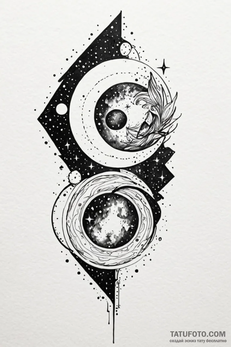 Tattoo design a cosmic nebula in watercolor,... - эскиз тату (№1750871998_0, 25.06.2025 17:19) — Tatufoto.com