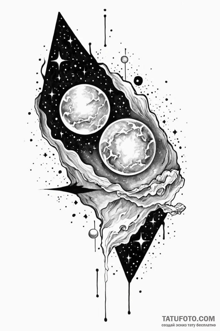 Tattoo design a cosmic nebula in watercolor,... - эскиз тату (№1750871998_1, 25.06.2025 17:19) — Tatufoto.com