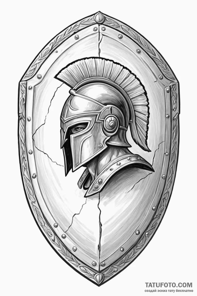 Tattoo sketch an ancient greek hoplite shield... - эскиз тату (№1750873271_1, 25.06.2025 17:41) — Tatufoto.com