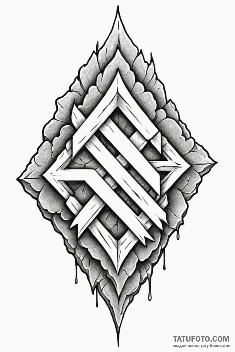 Tattoo design a textured, weathered stone eff... - эскиз тату (№1750873568_0, 25.06.2025 17:46) — Tatufoto.com