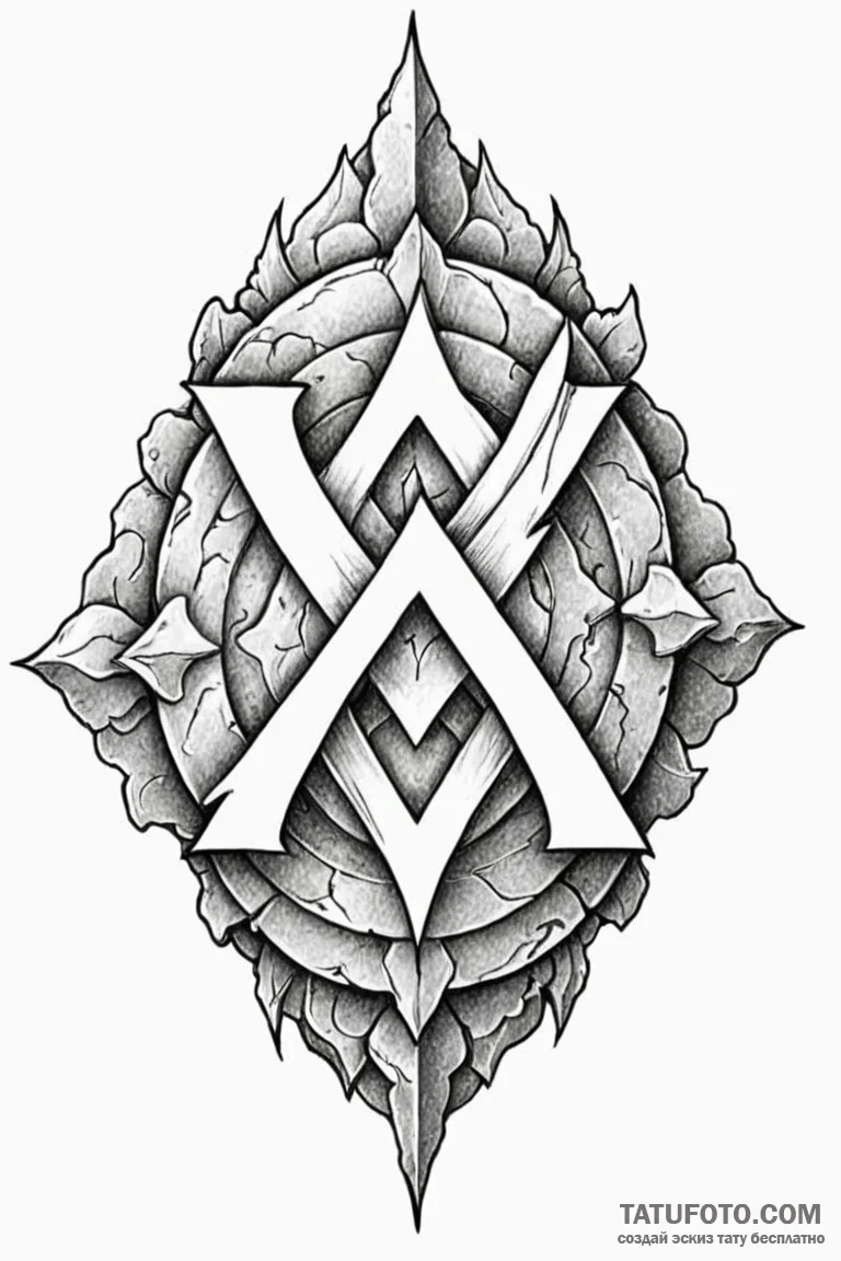 Tattoo design a textured, weathered stone eff... - эскиз тату (№1750873568_1, 25.06.2025 17:46) — Tatufoto.com