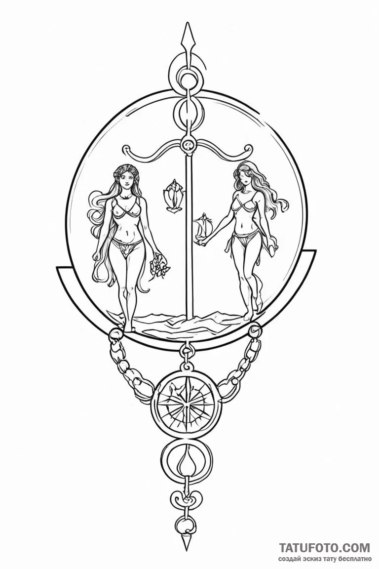 Tattoo sketch the glyph for libra (7th house)... - эскиз тату (№1750874462_1, 25.06.2025 18:01) — Tatufoto.com
