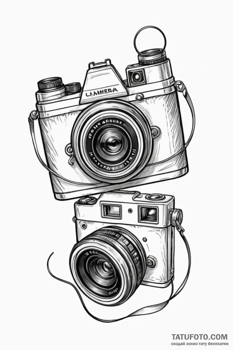 Tattoo sketch a stylized camera lens on one,... - эскиз тату (№1750874534_0, 25.06.2025 18:02) — Tatufoto.com