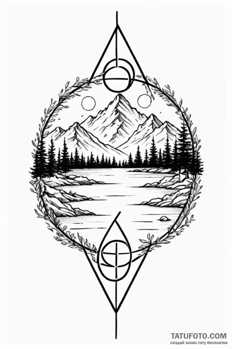Tattoo sketch a "pause" symbol with a serene... - эскиз тату (№1750877363_1, 25.06.2025 18:49) — Tatufoto.com