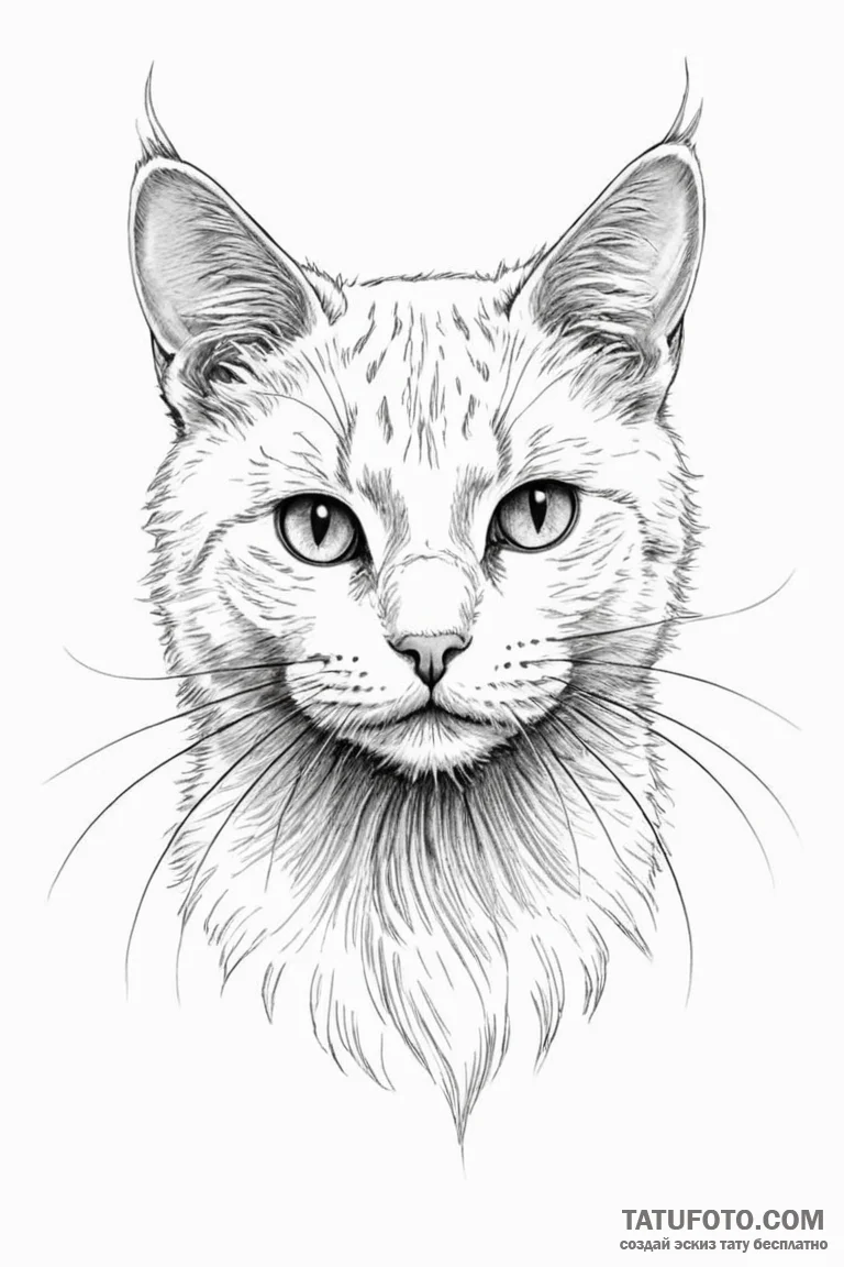 A close-up of a cat's whiskers. - эскиз тату (№1750880716_1, 25.06.2025 19:45) — Tatufoto.com