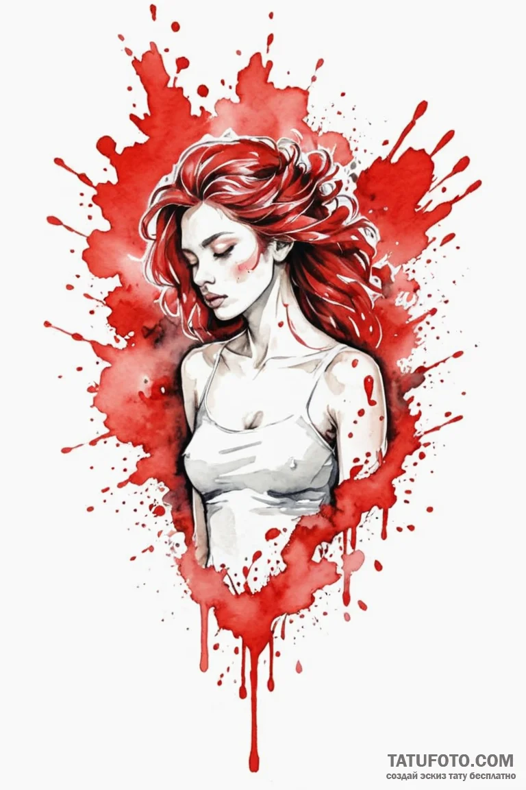 Tattoo sketch a vibrant watercolor splash of... - эскиз тату (№1750881655_1, 25.06.2025 20:00) — Tatufoto.com