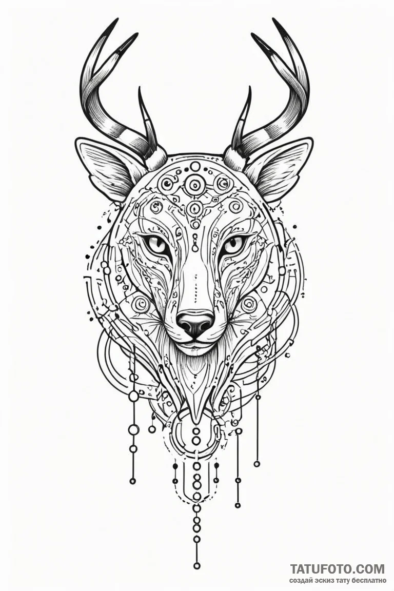 Tattoo design an abstract circuit board formi... - эскиз тату (№1750881851_0, 25.06.2025 20:04) — Tatufoto.com